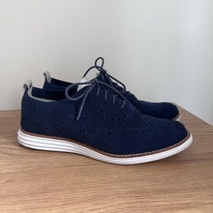 COLE Haan Women’s Wingtip Oxford Shoes Navy Size 8